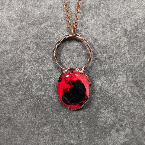 Red & Black Resin Necklace