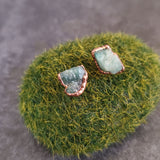 Raw Emerald Earring Studs