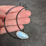 Large Moonstone Moon Necklace